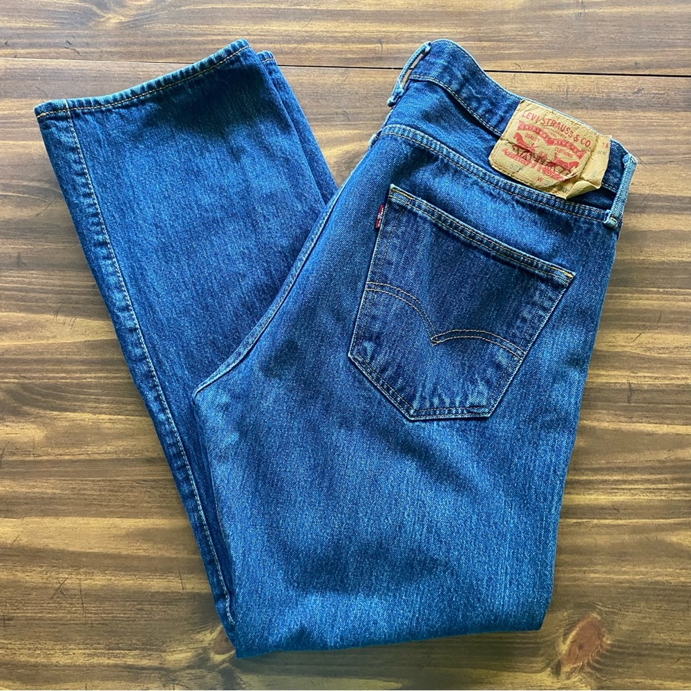 VTG Levis 501 Jeans Mens 36x30 (Fits 36x29) Blue Straight Button Fly Y2K Denim